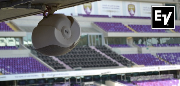 Hazza Bin Zayed, czołowy stadion Zjednoczonych Emiratów Arabskich, wyposażony w nagłośnienie od Electro-Voice. 