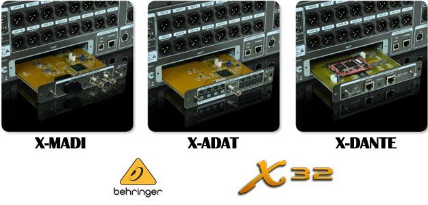 BEHRINGER X32: nowe karty rozszerzeniowe Dante, MADI i ADAT już dostępne!