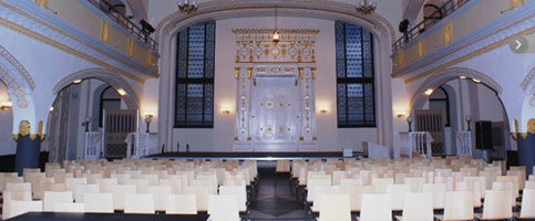 Instalacja zestawów głośnikowych AMC Viva 3-502 w Synagodze Pod Białym Bocianem