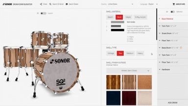 Sonor SQ2 Drum System 3D Configurator Walkthrough