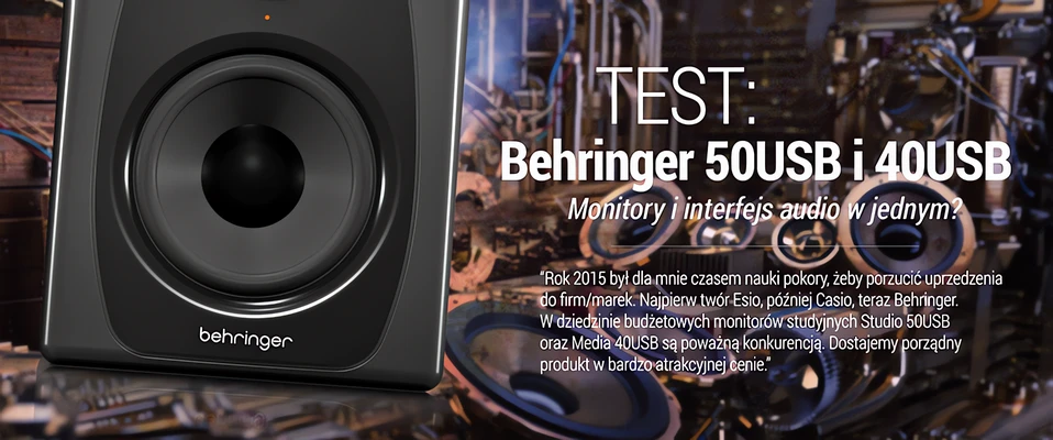 Test monitorów studyjnych Behringer Studio 50USB i Media 40USB