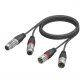 Procab kabel 2xXLR m - 2xXLR f REF710/3m