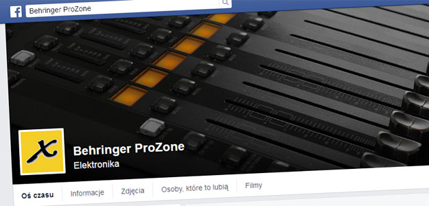 Behringer ProZone - Nowy profil na Facebooku