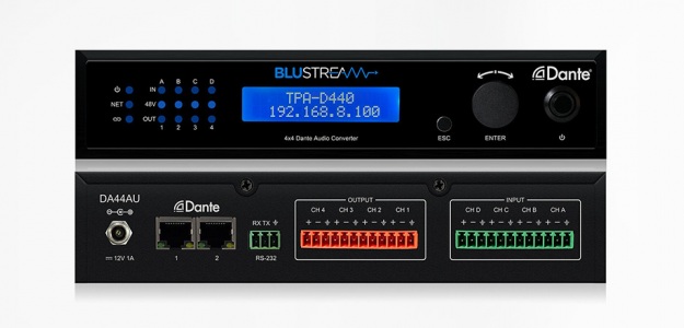 DA44AU - Blustream pokazał swój pierwszy konwerter Dante