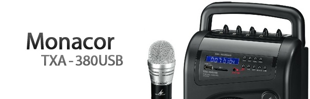 Przenośny system wzmacniający TXA-380USB od Monacor