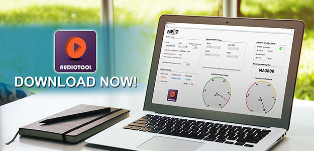Konfiguruj systemy głośnikowe z Audio Tool od NEXT-proaudio
